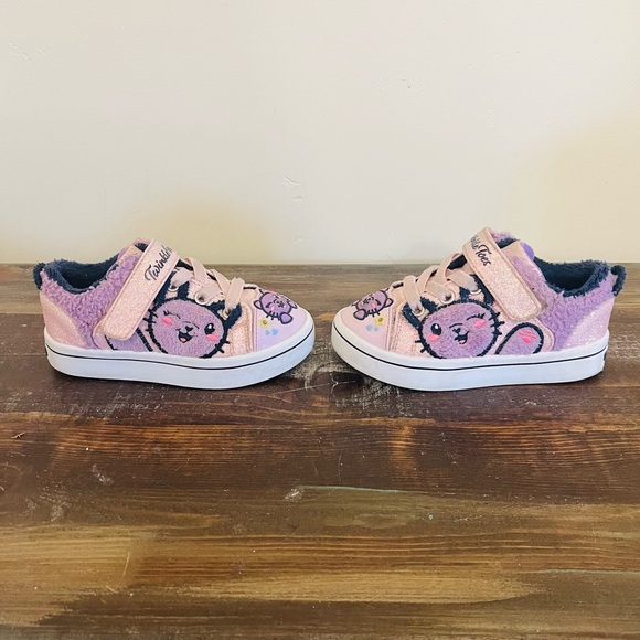 Skechers twinkle toes purple pink sparkle cat sneakers shoes size 9 toddler - Picture 7 of 13